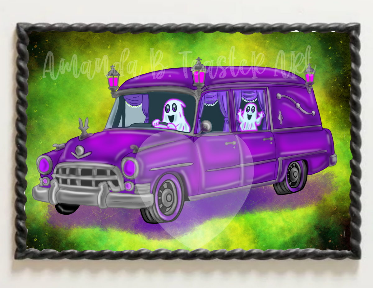 “Ghost Hearse” Print 💚💜👻