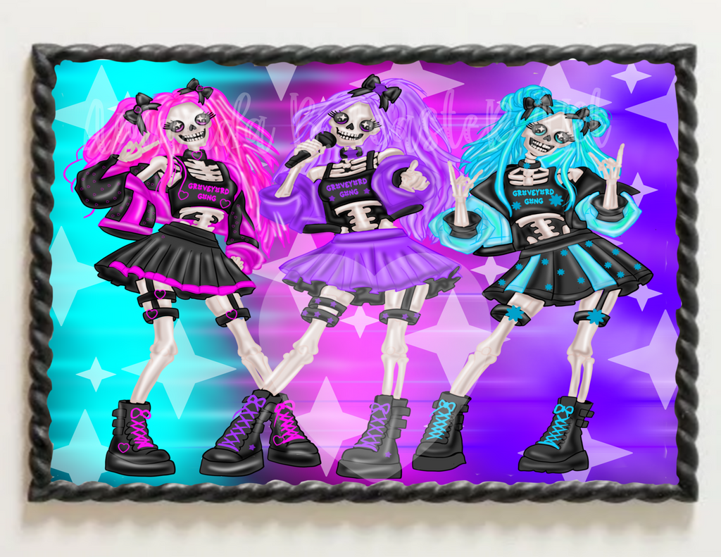 “Graveyard Gang”Print 💜🩷🩵