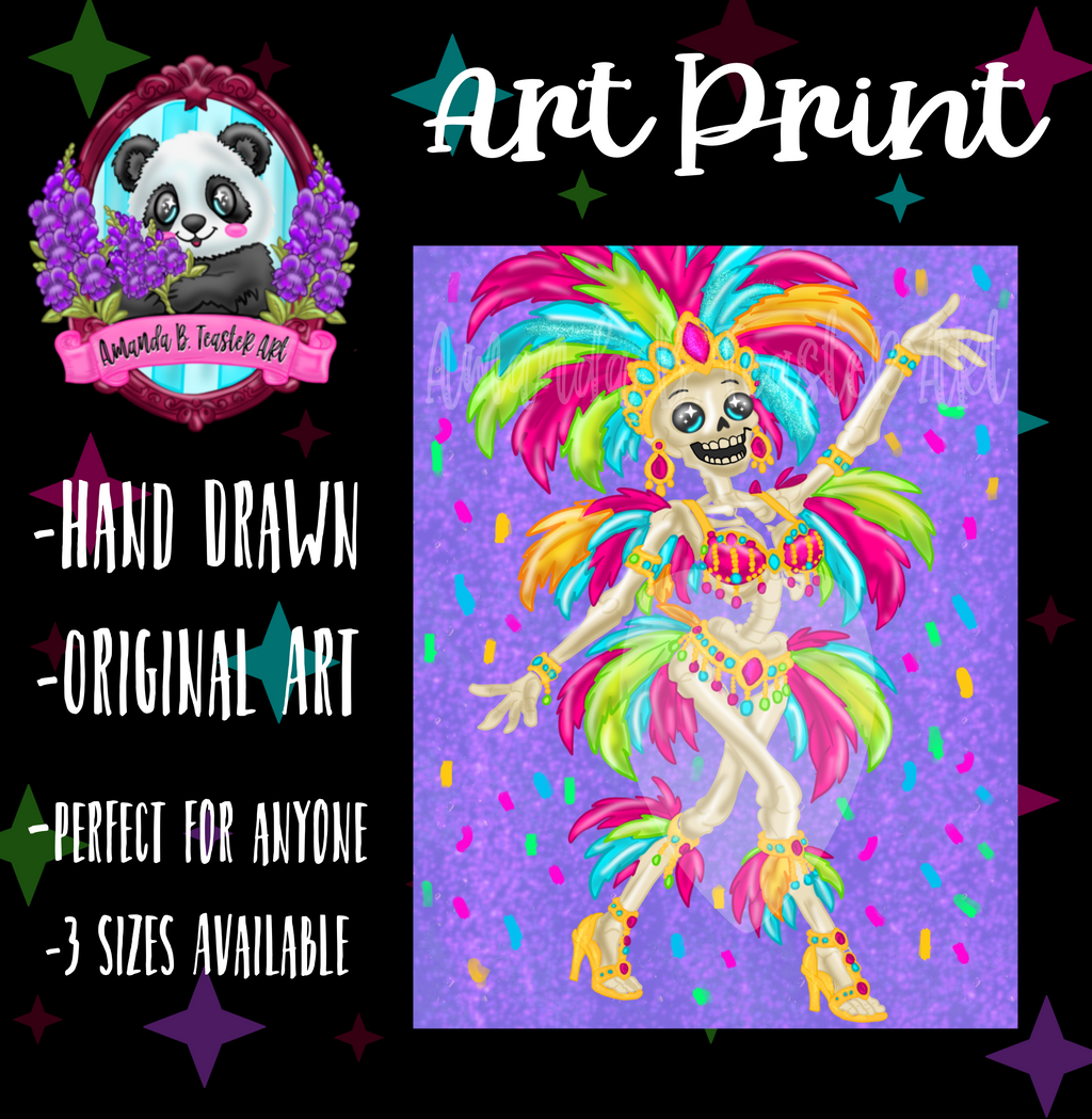 “Carnival Skeleton” Print 💀💜
