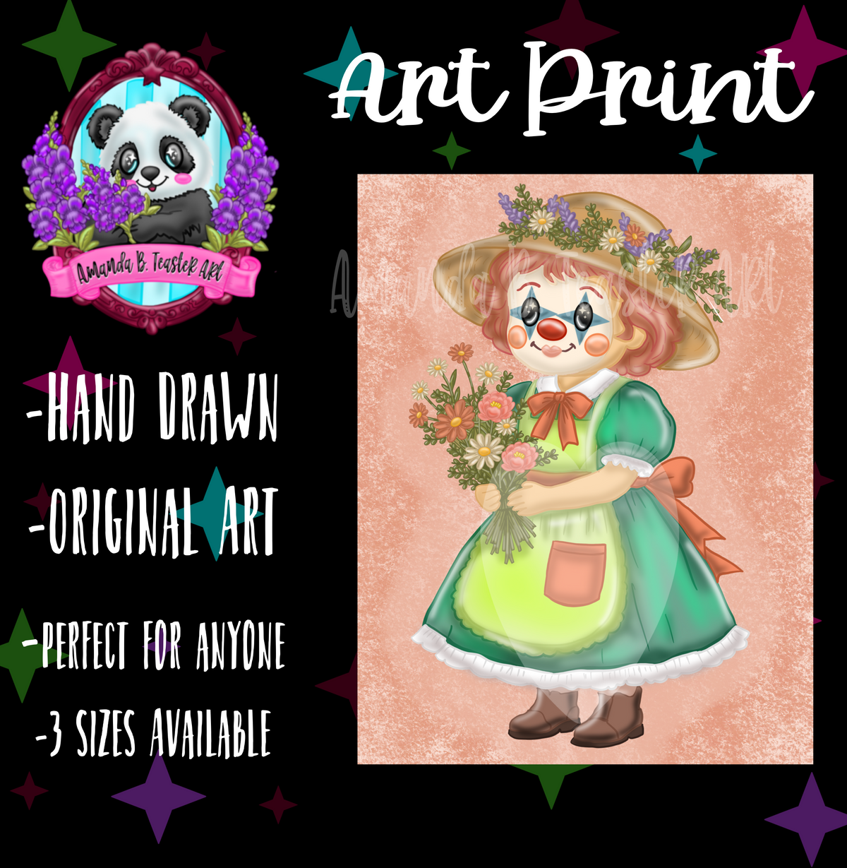 “Cottage Clown” Print 🌸