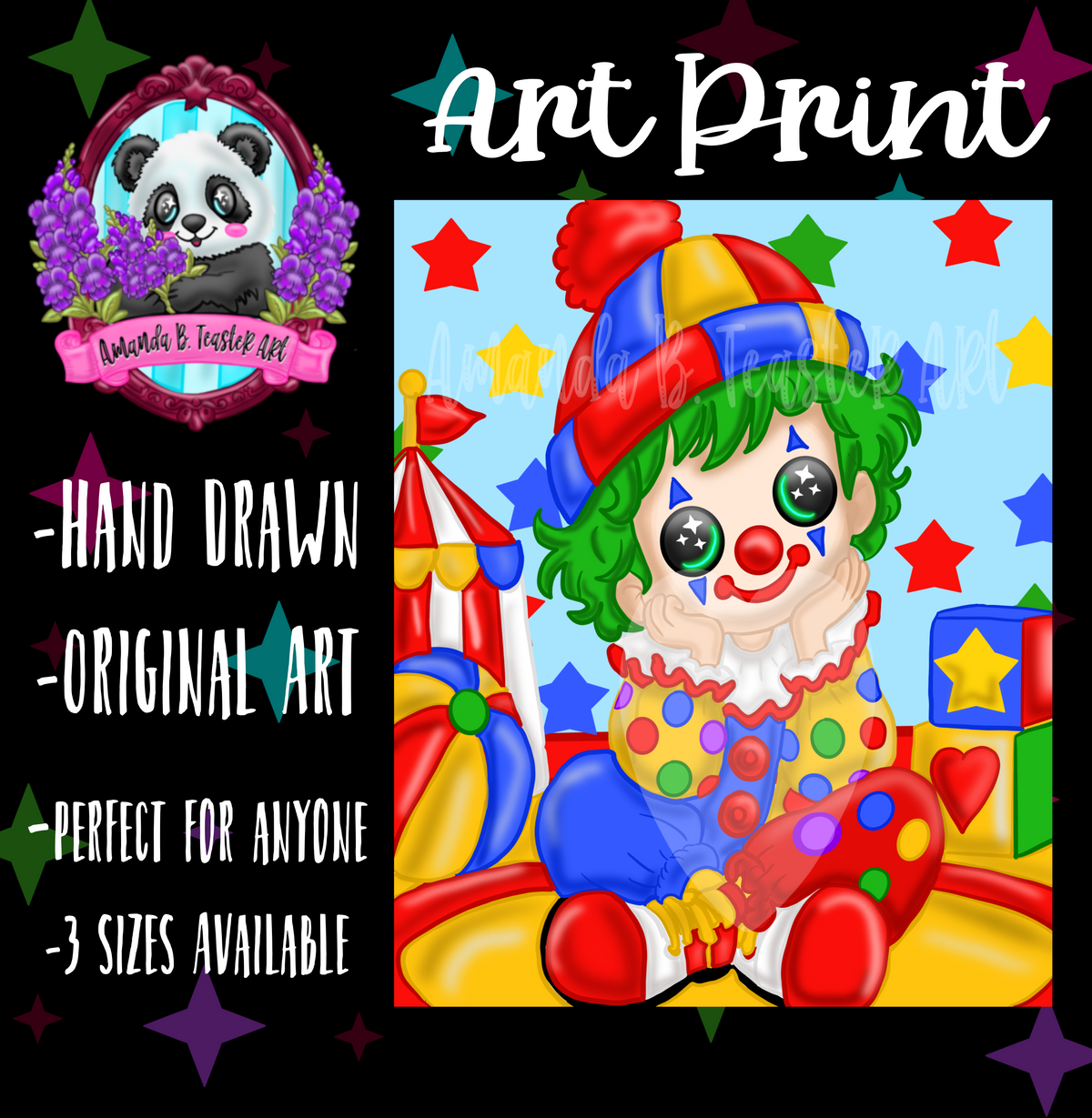 “Primary Clown” Print 💙💛❤️