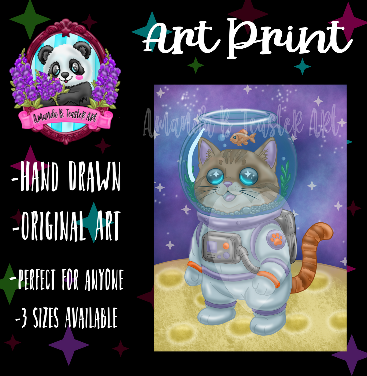 “Space is a Fishbowl” Print 🐈‍⬛🪐🛸