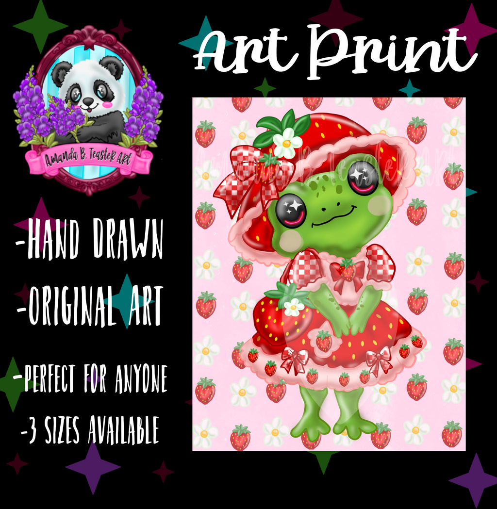 “Strawberry Frog” Print🐸🍓