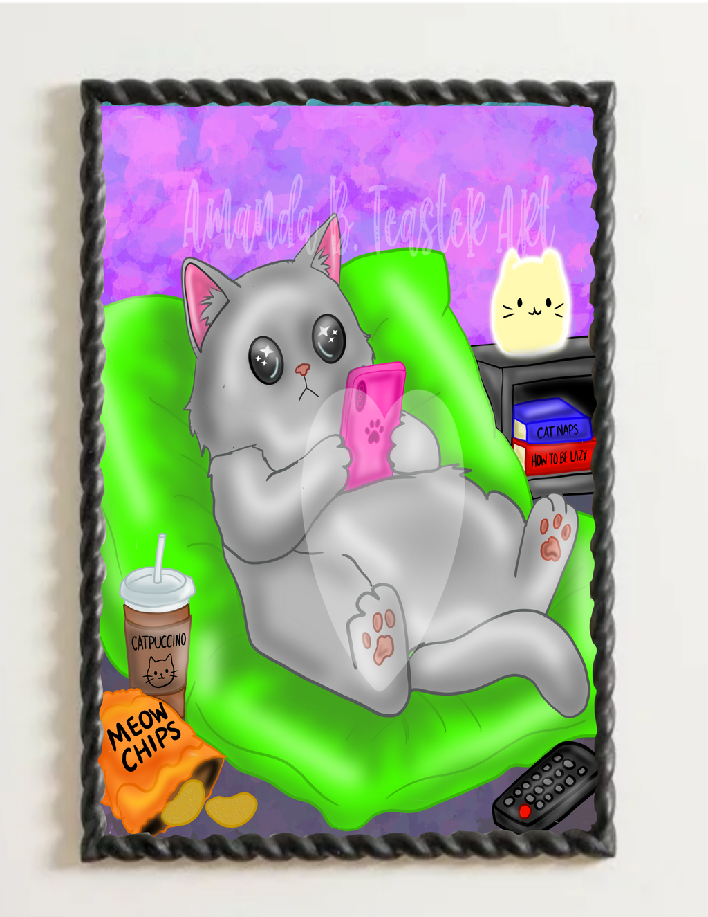 “Lazy Day” Print 🐈‍⬛💚
